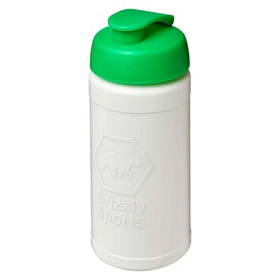 Baseline Rise 500 ml Sportflasche mit Klappdeckel, weiß / grün