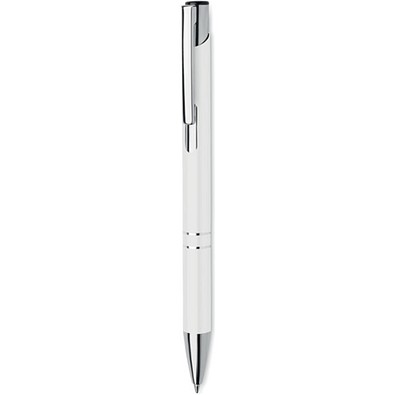 Druckkugelschreiber Reluxe, blaue Mine, weiß