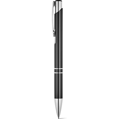 BETA BK. Aluminium-Kugelschreiber mit Clip, Schwarz