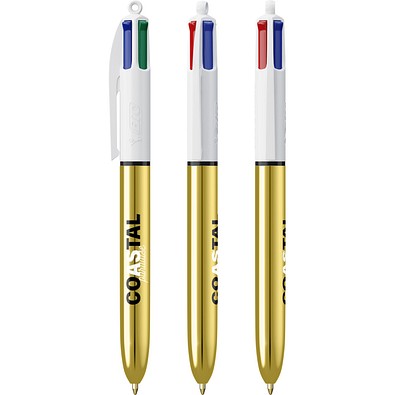 BIC® 4 Colours® Shine Kugelschreiber Weiß/Gold