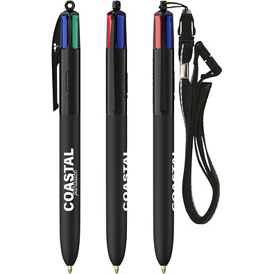 BIC® 4 Colours® Soft mit Lanyard Weiches Schwarz