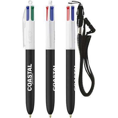 BIC® 4 Colours® Soft mit Lanyard Weiß/Schwarz Weich