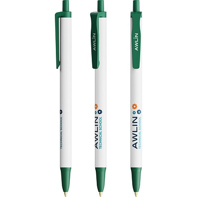 BIC® Clic Stic Ecolutions® Kugelschreiber Dunkelgrün Recycelt Blaue Tinte