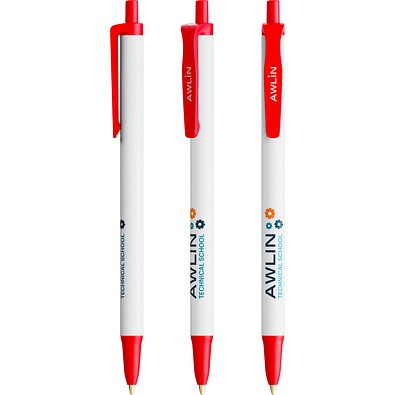 BIC® Clic Stic Ecolutions® Kugelschreiber Rot Recycelt Blaue Tinte