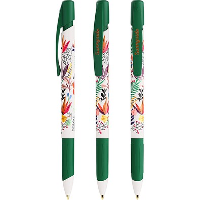 BIC® Media Clic Grip Ecolutions® Kugelschreiber Weiß/Grün Blaue Tinte