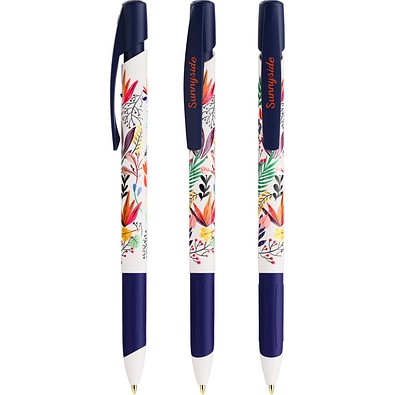 BIC® Media Clic Grip Ecolutions® Kugelschreiber Weiß/Marineblau Blaue Tinte