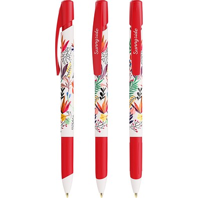 BIC® Media Clic Grip Ecolutions® Kugelschreiber Weiß/Rot Blaue Tinte