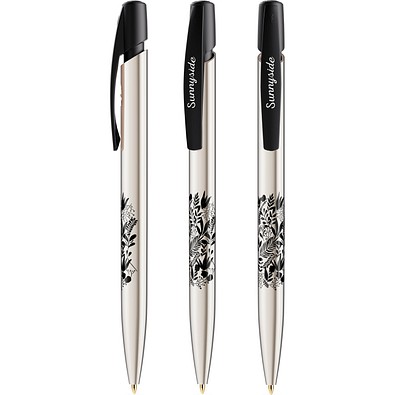 BIC® Media Clic Shine ballpen Silber Blaue Tinte