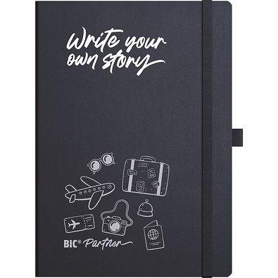 BIC® Partner A5 Flex Cover Schwarz Liniertes Papier