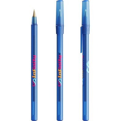 BIC® Round Stic® Ballpen Gefrostetes Dunkelblau Blaue Tinte