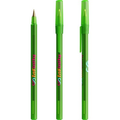 BIC® Round Stic® Ballpen Gefrostetes Grün Blaue Tinte