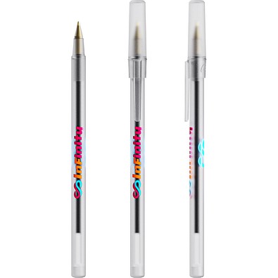 BIC® Round Stic® Ballpen Gefrostetes Weiß Blaue Tinte