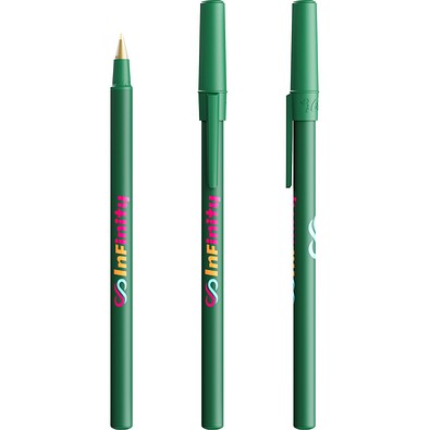 BIC® Round Stic® Ballpen Grün Blaue Tinte