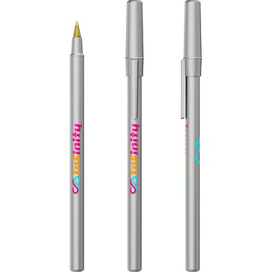 BIC® Round Stic® Ballpen Metall Blaue Tinte