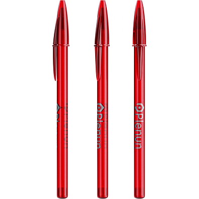 BIC® Style Ballpen Transparent  Rot/ Transparent Rot/ Blaue Tinte