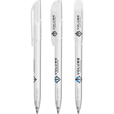 BIC® Super Clip ballpen Transparent Blaue Tinte