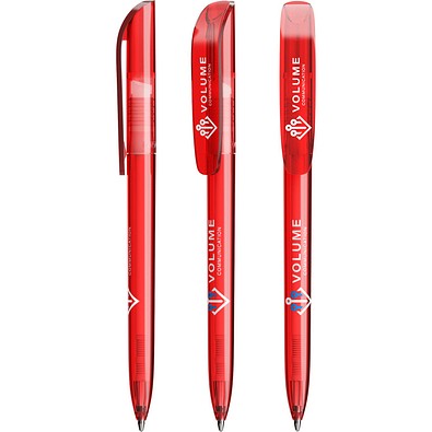 BIC® Super Clip ballpen Transparentes Rot Blaue Tinte
