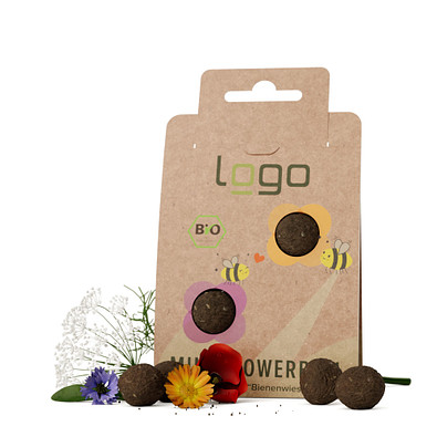 Mini-Seedbomb - Mini-Flower-Ball Bienenwiese, braun