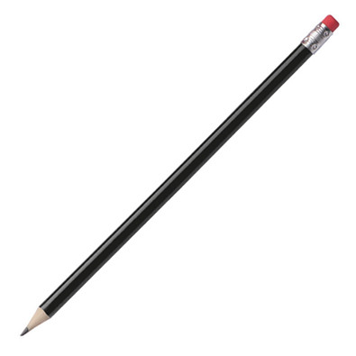 Bleistift mit Radiergummi Hickory, schwarz