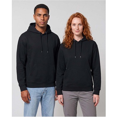 Boris Oversize Kapuzenpullover aus recycelter 280 g/m2 Bio Baumwolle (OCS), unisex, schwarz, 4XS