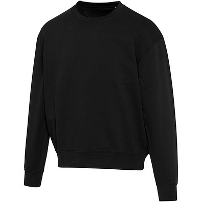 Boris Oversize Sweatshirt mit Rundhalsausschnitt aus recycelter 280 g/m2 Bio Baumwolle (OCS), unisex, schwarz, 3XL