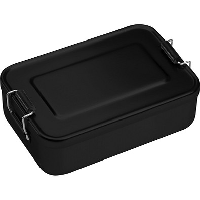 Brotzeitdose aus Aluminium zum Verschließen, schwarz