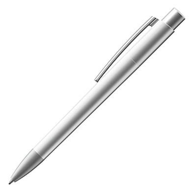 burger swiss pen® Kugelschreiber Delta-Premium, blaue Metallmine, silber-matt