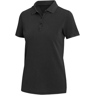 Calgary Poloshirt für Damen im Washed Look, 200 g/m2, schwarz, S