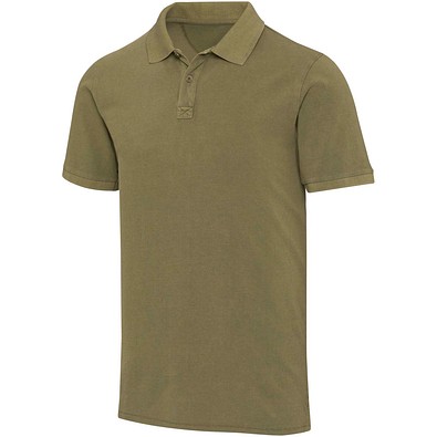 Calgary Poloshirt für Herren im Washed Look, 200 g/m2, waldgrün, XL