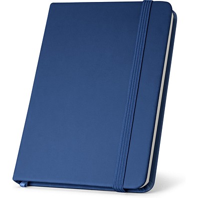 CAMPUS. A5 Notizbuch mit festem Einband aus PU (35% recycelt) mit linierten Seiten aus 100 % recyceltem, Blau