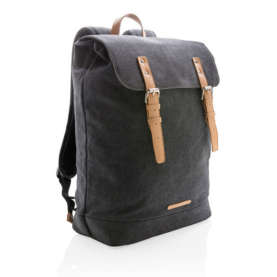XD COLLECTION Laptop-Rucksack Canvas, PVC frei, schwarz
