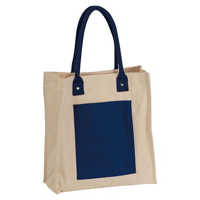 Canvas Shopper mit langen Henkeln, dunkelblau