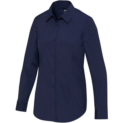 Carnelian 133 g/m² Popeline Bluse, marineblau, XXL