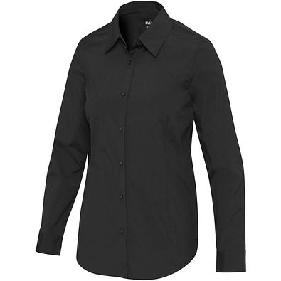 Carnelian 133 g/m² Popeline Bluse, schwarz, XXL