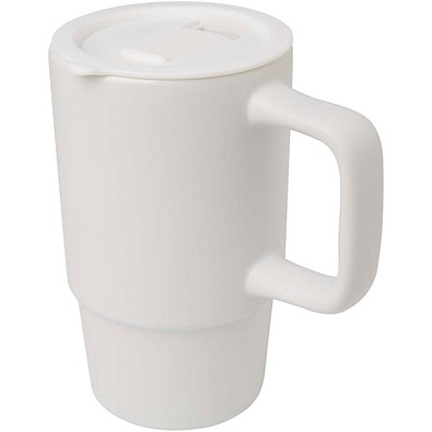 Carter 450 ml Keramiktasse mit Kunststoffdeckel, weiss