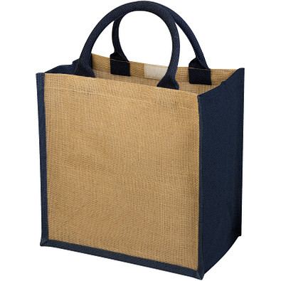 Chennai Jute Tragetasche, natur,navy