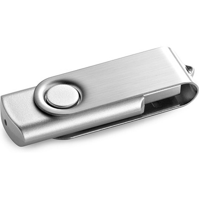 CLAUDIUS 4GB. USB-Stick 4 GB mit Metallclip, Satinsilber