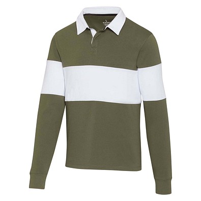 Clyde Rugby Polo Sweatshirt Unisex, grün / weiß, XS