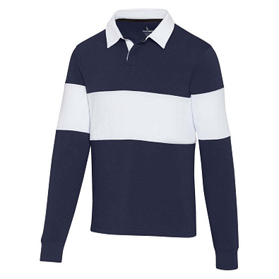 Clyde Rugby Polo Sweatshirt Unisex, navy / weiß, 2XL
