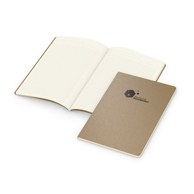 Geiger-Notes Notizbuch Copy-Book Creme A5 Bestseller, braun, inkl. Prägung schwarz