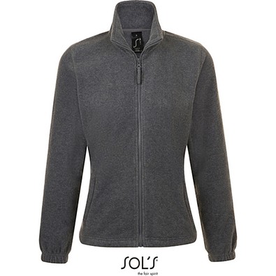 Damen Fleecejacke North, XL, Grey Melange