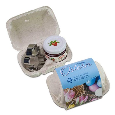 Das Gelbe vom Ei, Duo, mit Backförmchen & Marmelade, 1-seit. Druck