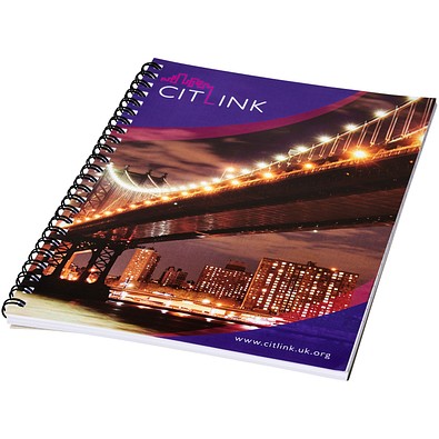 Desk-Mate® A4 Notizbuch mit Spiralbindung, weiß/schwarz, 80 pages