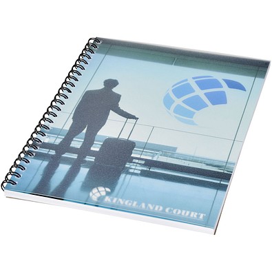 Desk-Mate® A5 Notizbuch mit Kunststoff Cover und Spiralbindung, weiß/schwarz, 50 pages
