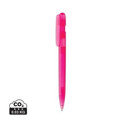 Devin transparenter Stift aus GRS zertifiziertem rABS, rosa