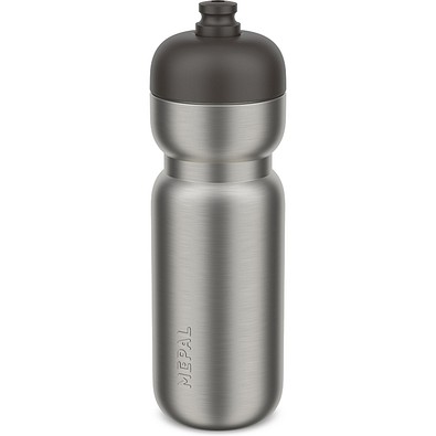 edelstahl trinkflasche pull sport 800 ml - graphite black , schwarz