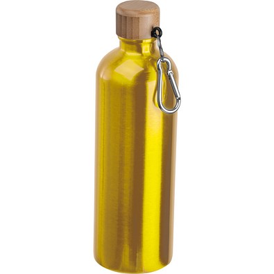 Edelstahltrinkflasche mit Karabiner, 750ml, gelb