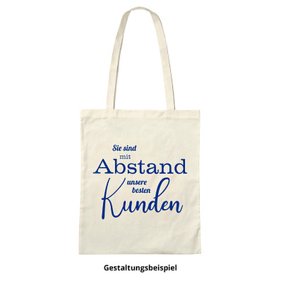 Einkaufstasche Baumwolle, natur, lange Henkel