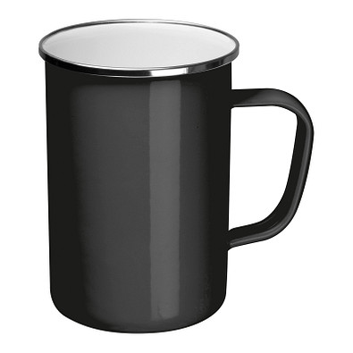 Emaille Tasse, schwarz