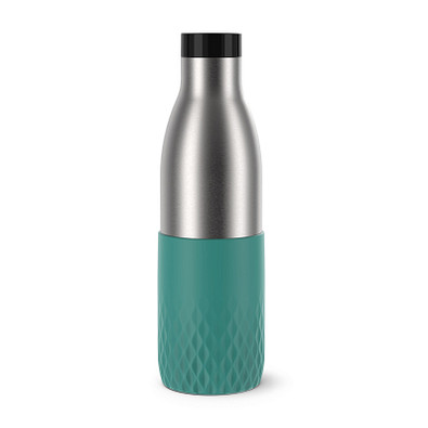 EMSA Trinkflasche Bludrop Sleeve, 700 ml, silber/grün.